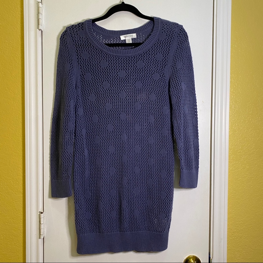 Motherhood Navy Blue Crochet Tunic Sweater sz M